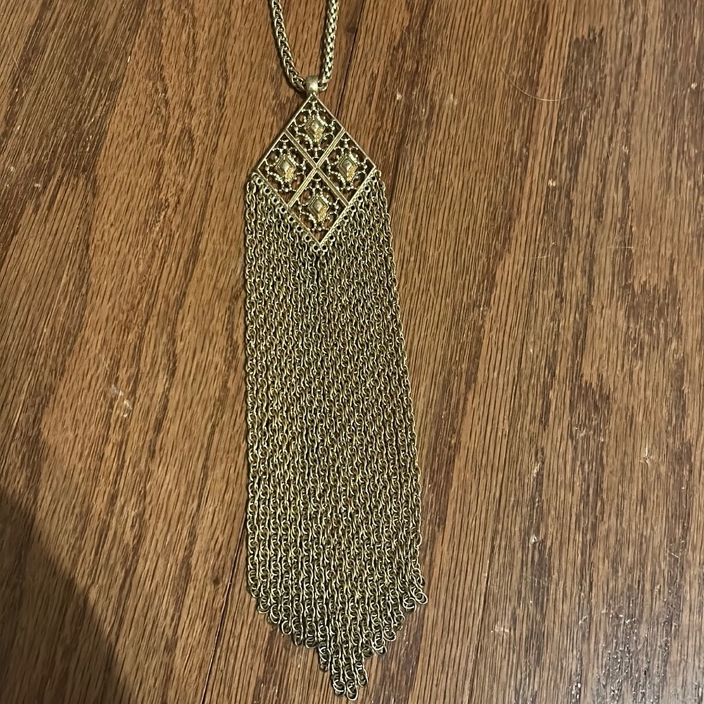 Stella & Dot Gold Fringe Necklace